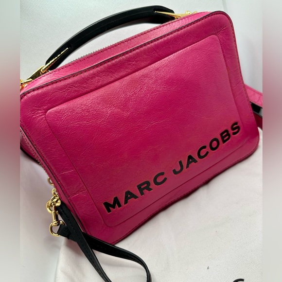 EUC Marc Jacobs Diva Pink Distressed Leather The Box 23 Crossbody Bag - Picture 5 of 17